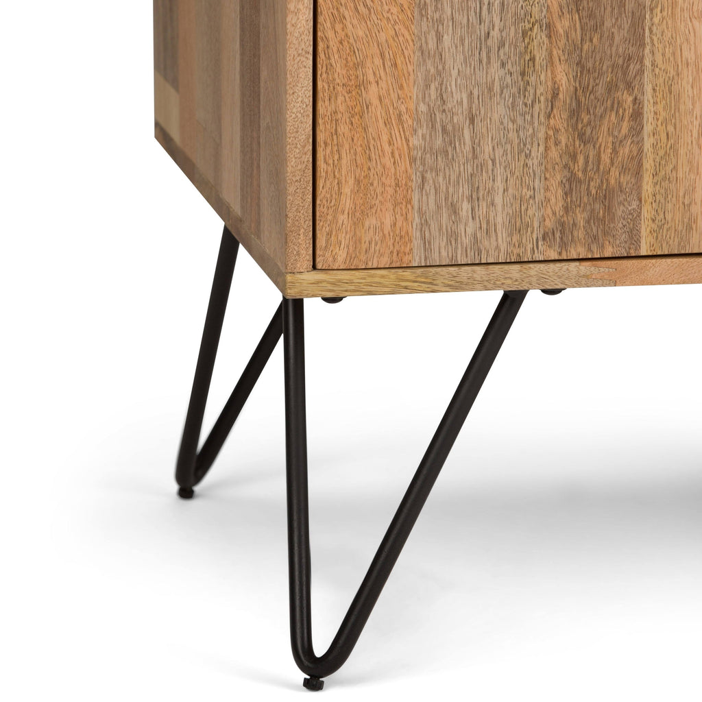 Natural Mango Wood and Metal TV Media Stand S734015