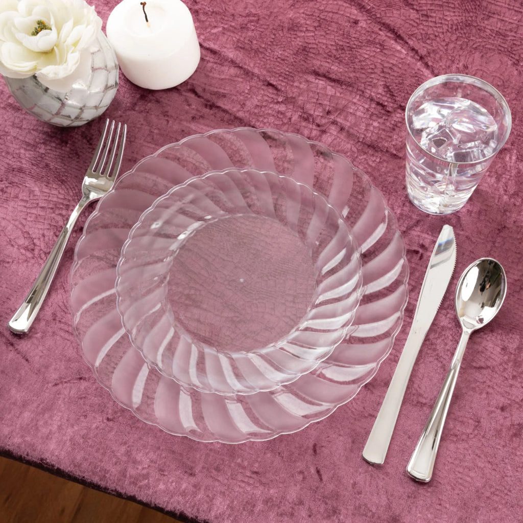 Clear Plastic Plates with Flared Rim, 18 PACK, 10.25 inch Z5251