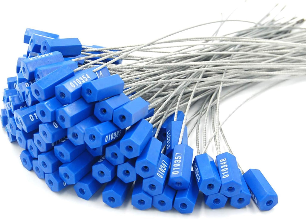 24 Steel Wire Cable Seals Tamper Resistant Security Tags Numbered Lock Strip Self-Locking Length 60 cm Pack of 100pcs Yellow Z171684