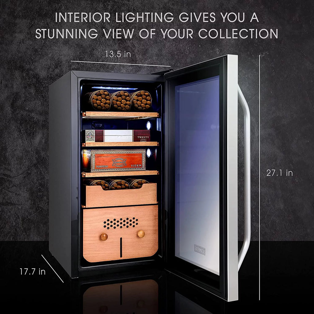 250 Cigar Cooler Humidor with Humidity Control Stainless Steel C543654