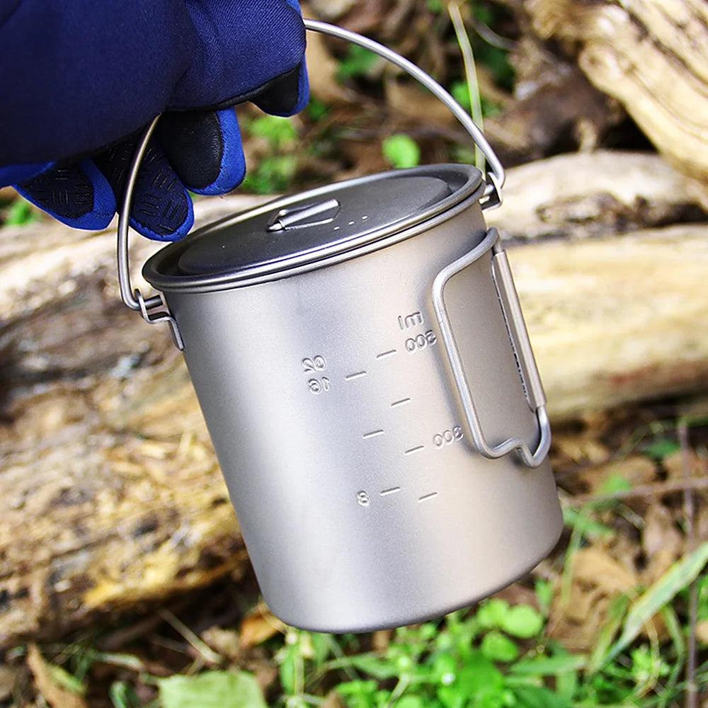 Titanium Cup with Lid and Handle 750ml/900ml/1100ml N89018