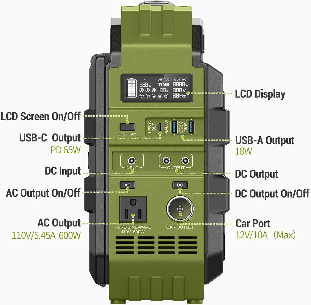 614.4Wh Portable Power Station with 30W Solar Panel R10708
