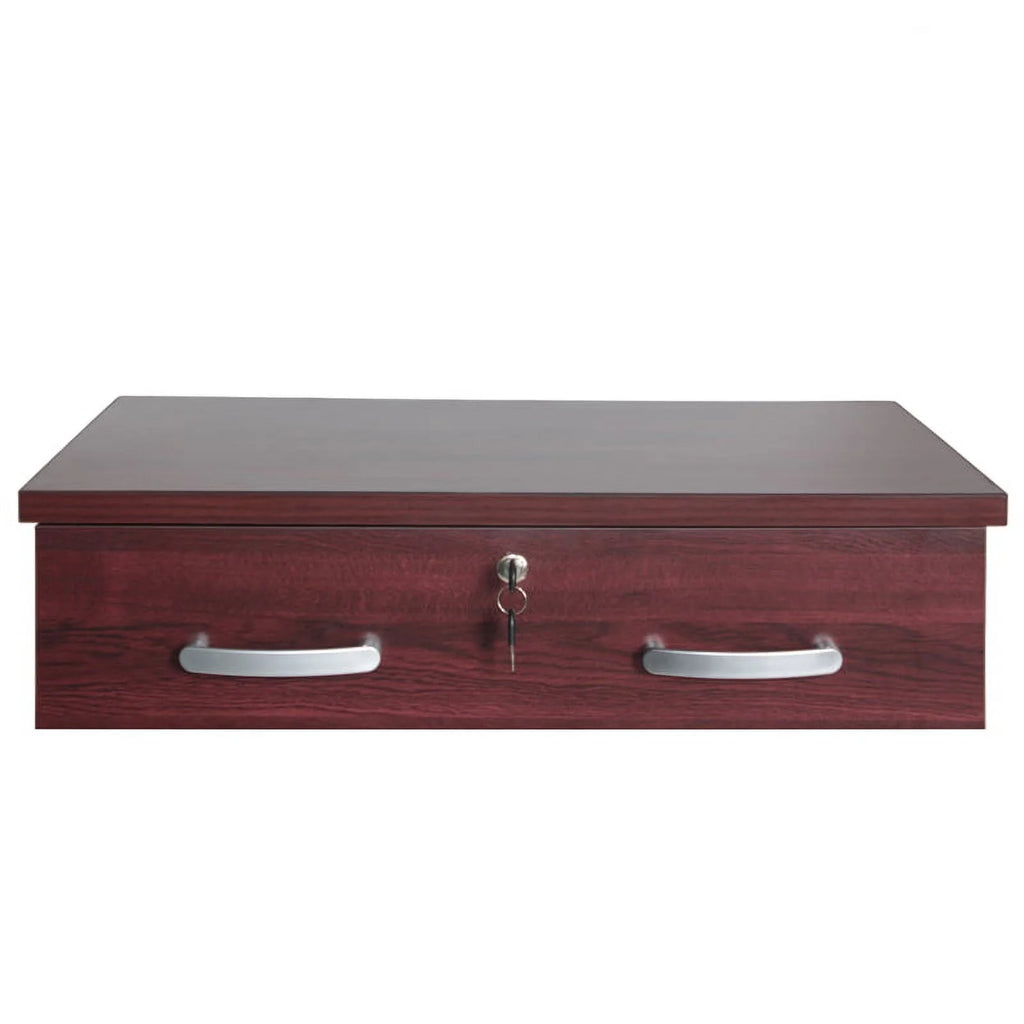 Pine Twin Bed and Dresser with Lock in Mahogany J63823