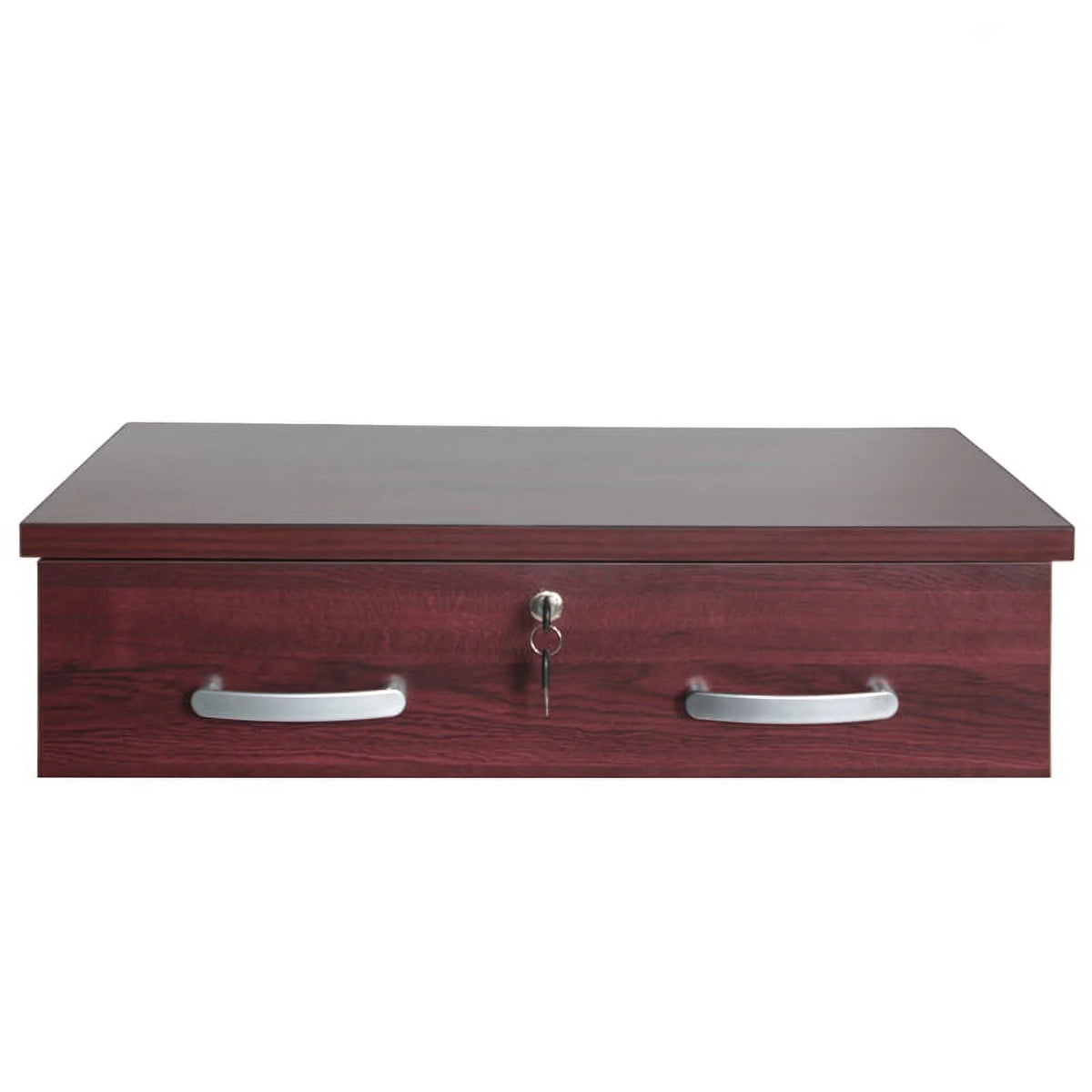 Pine Twin Bed and Dresser with Lock in Mahogany J63823