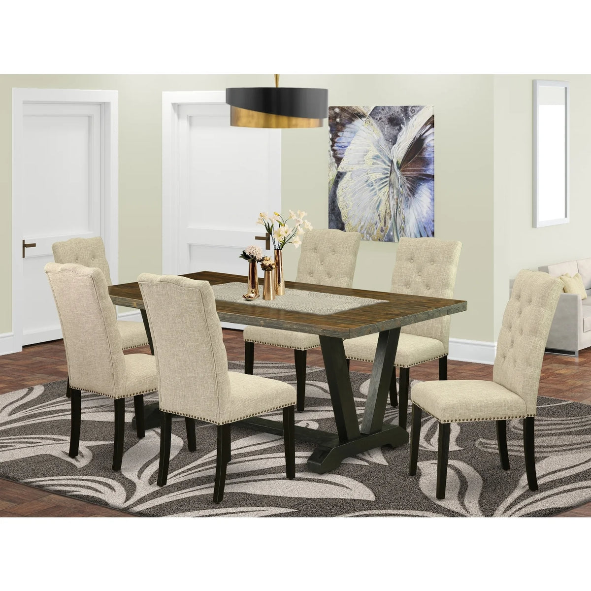 7-Piece Wood Dining Table Set B272686