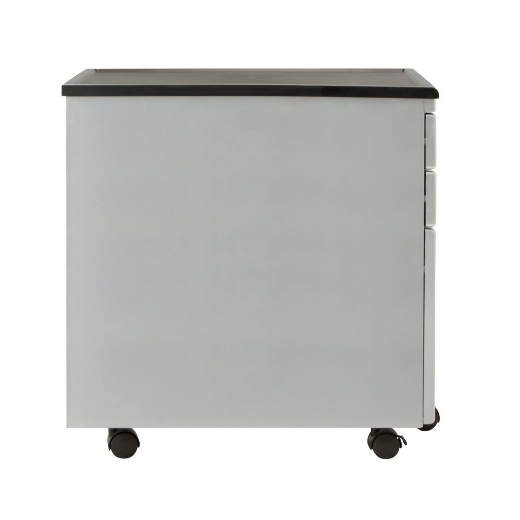 3 Lockable Drawers Silver Mobile File Cabinet X637