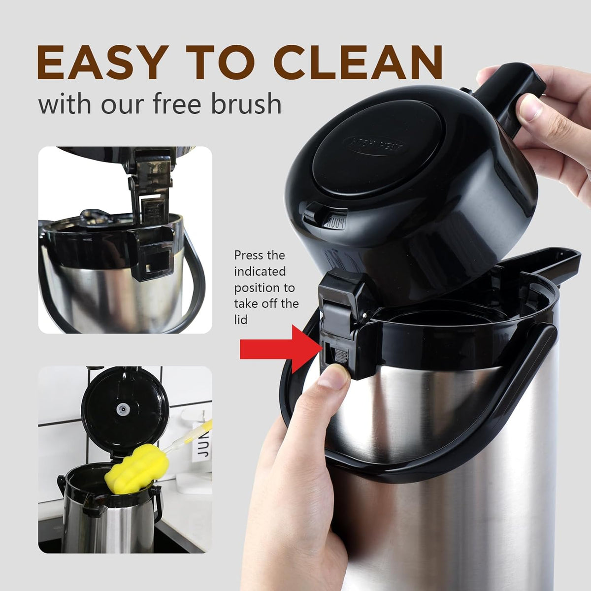102oz Stainless Steel Thermal Insulated Coffee Dispenser with Pump G156660