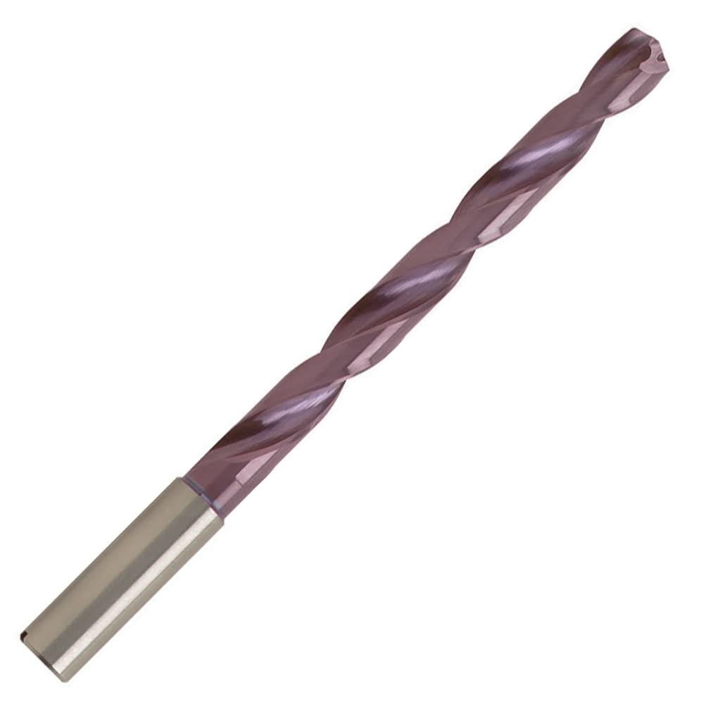 11.1mm Carbide Coolant Fed Drill, Reinforced Straight Shank, 106mm LOC X24126