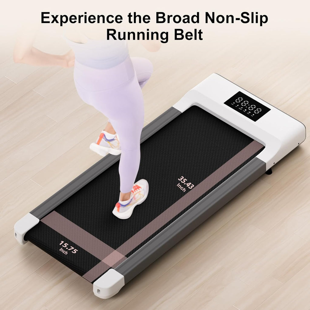 White Portable Walking Treadmill with Remote Control LED Display C103