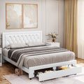 Queen Size Black PU Leather Upholstered Platform Bed Frame T5062