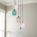 5-Light Tinted Glass Teardrop Pendant G6647