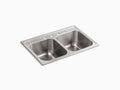 33x22 x 22x22 x 9-1/4x22 Top-Mount Double-Equal Kitchen Sink Stainless Steel B533879