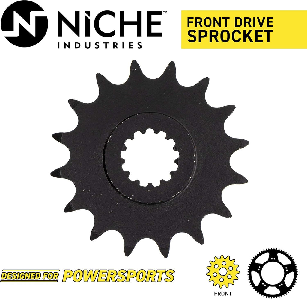 Drive Sprocket Chain Combo Front 16 Rear 46 Tooth 520NZ Standard 118 Link Pack of 2 H587