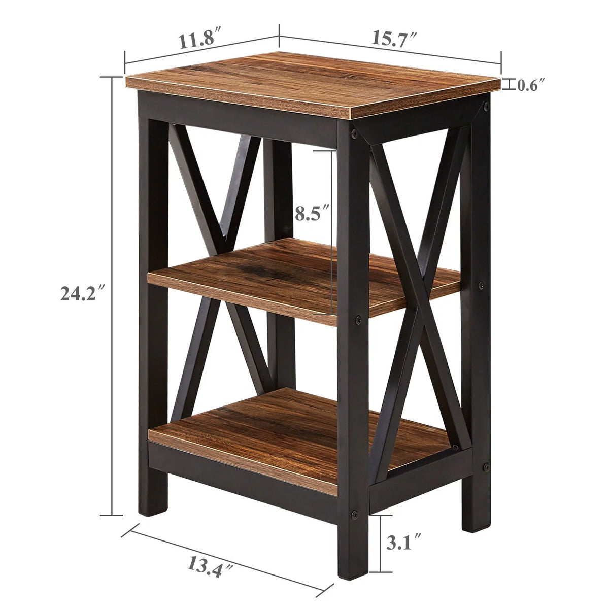 Set of 2 Nightstand with 3-Tier Shelf U58030