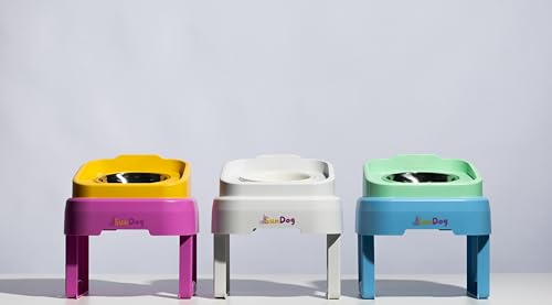 2-in-1 Elevated Slow Feeder Dog Bowls with Stand Stainless-Steel W3574