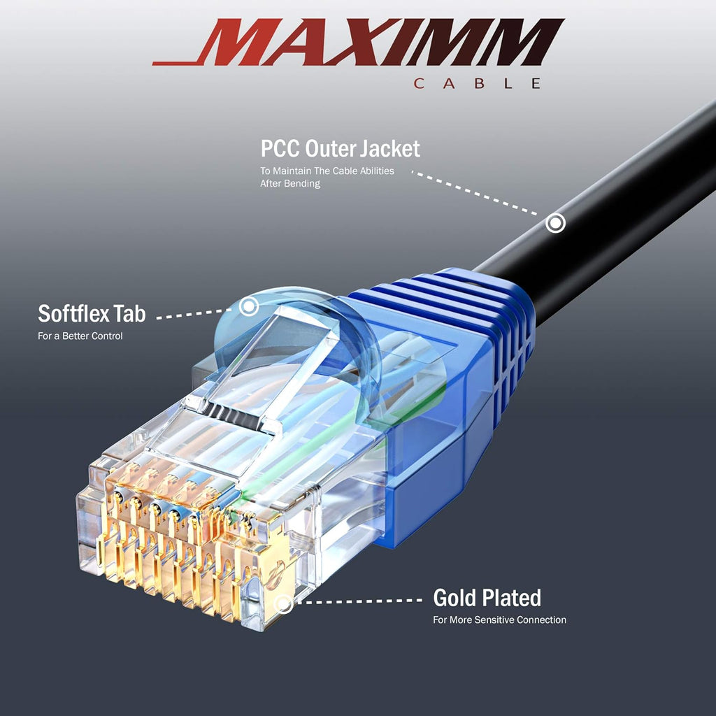 Black 150 ft Cat6 Ethernet Cable S3021