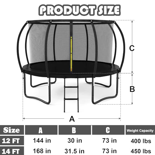 12FT 14FT 15FT 16FT Trampoline with Enclosure Net L103