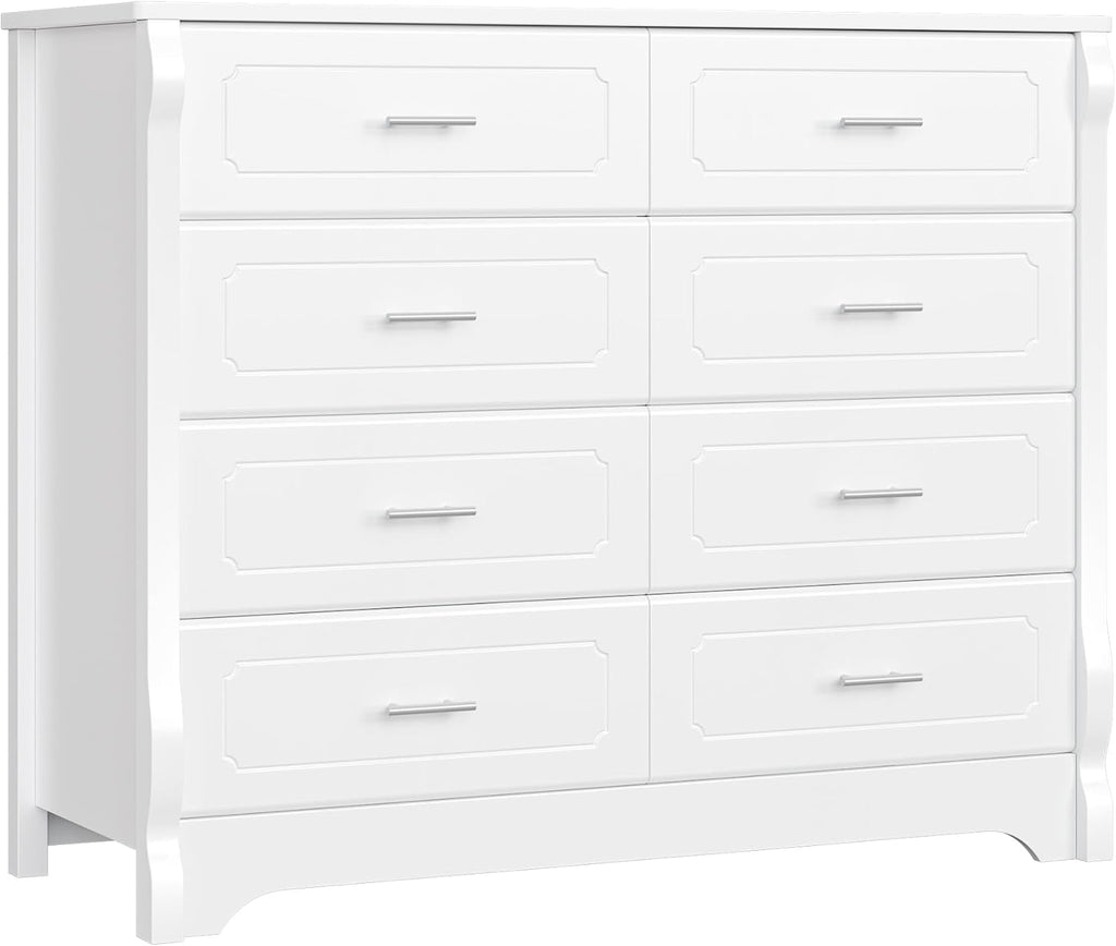 White 8 Drawer Wood Dresser T90961