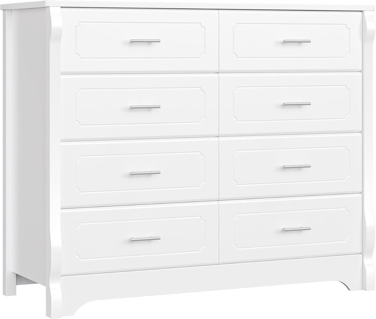 White 8 Drawer Wood Dresser T90961