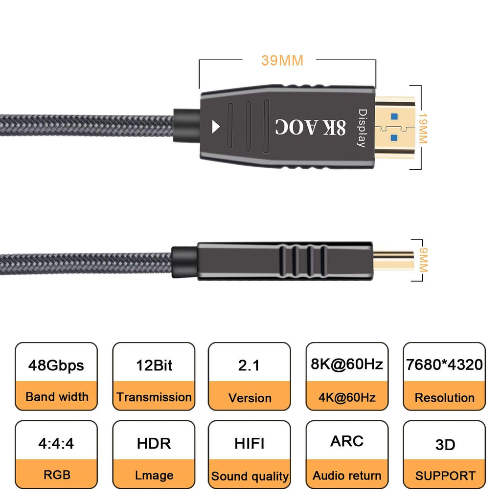 8K Optic Fiber HDMI 2.1 Cable 100FT B969
