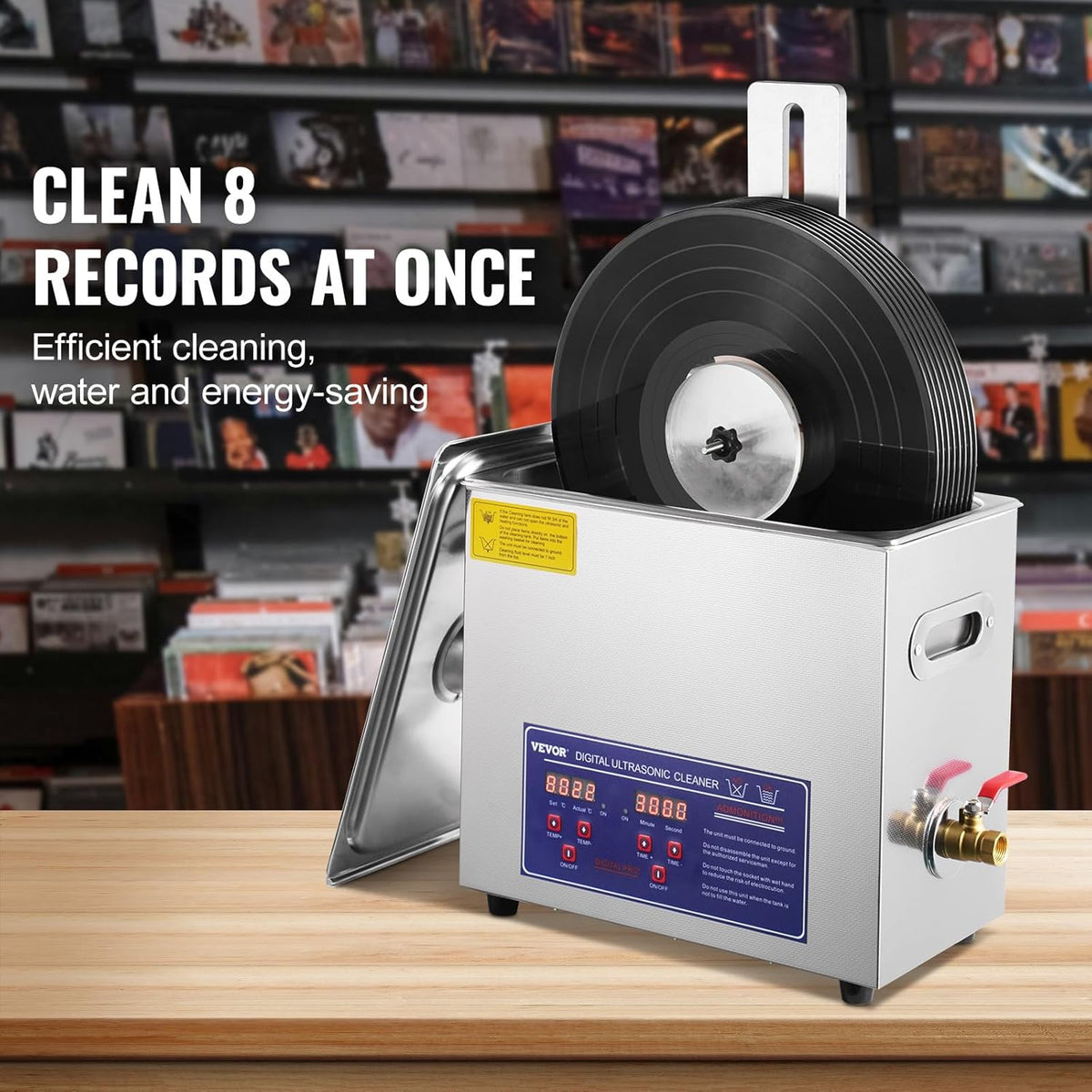 6L Ultrasonic Vinyl Cleaning Machine with Drying Rack Y625