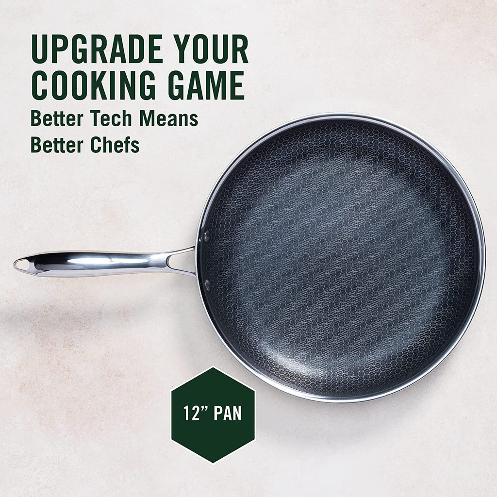 12 Inch Hybrid Stainless Steel Non-Stick Frying Pan with Lid R4492