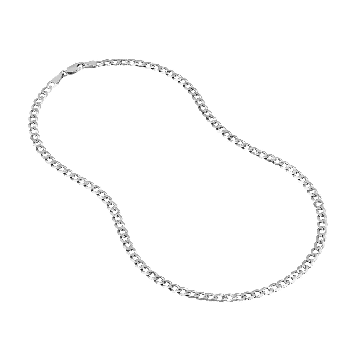 14K White Gold 30" 4.95mm Cuban Chain Necklace F342061