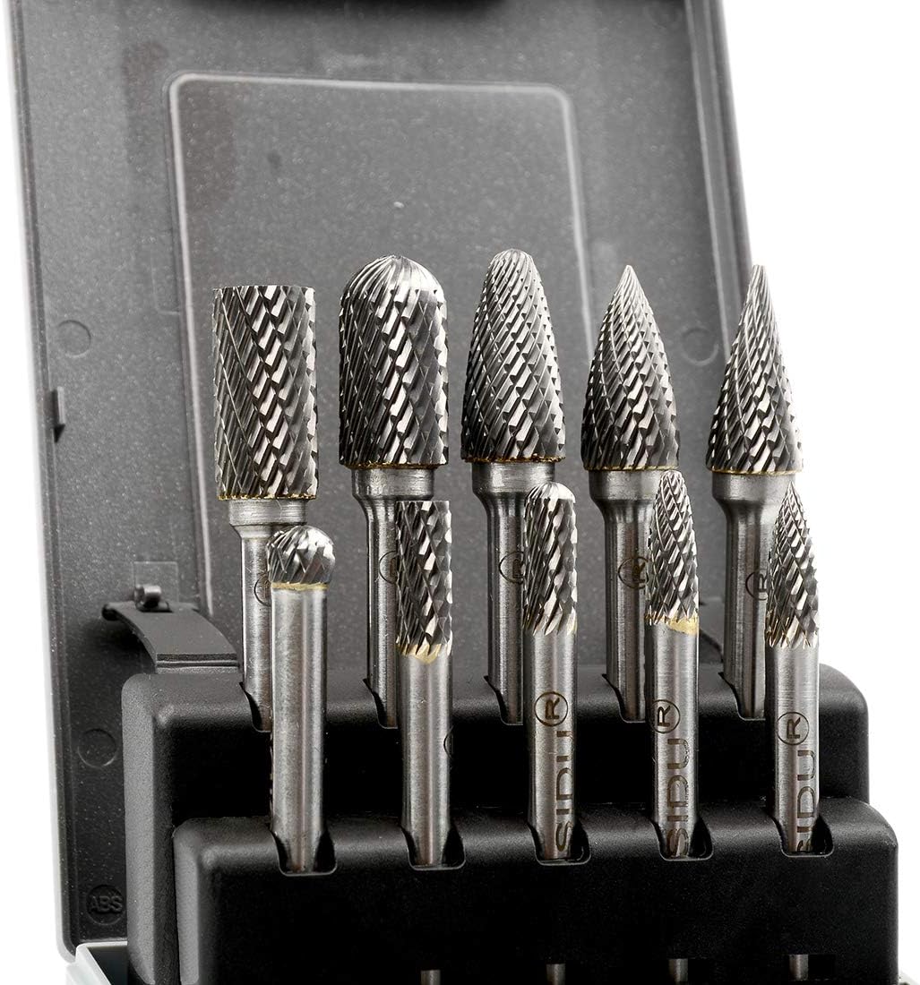 10pcs 1/4 Inch Shank Double Cut Carbide Rotary Burr Set S23297