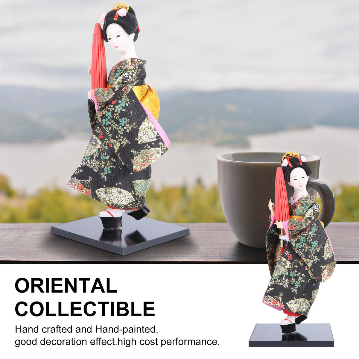 Geisha Ornament Cloth Resin Puppet M571199