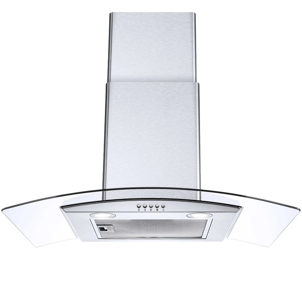 30 inch Wall Mount Range Hood 450CFM Tempered Glass 3-Speed R5000