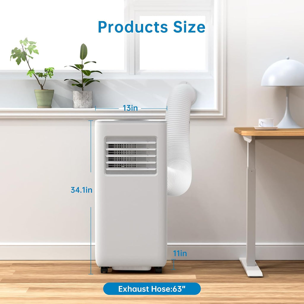 8,000 BTU Portable Air Conditioner with Dehumidifier and Fan Modes, White W691458