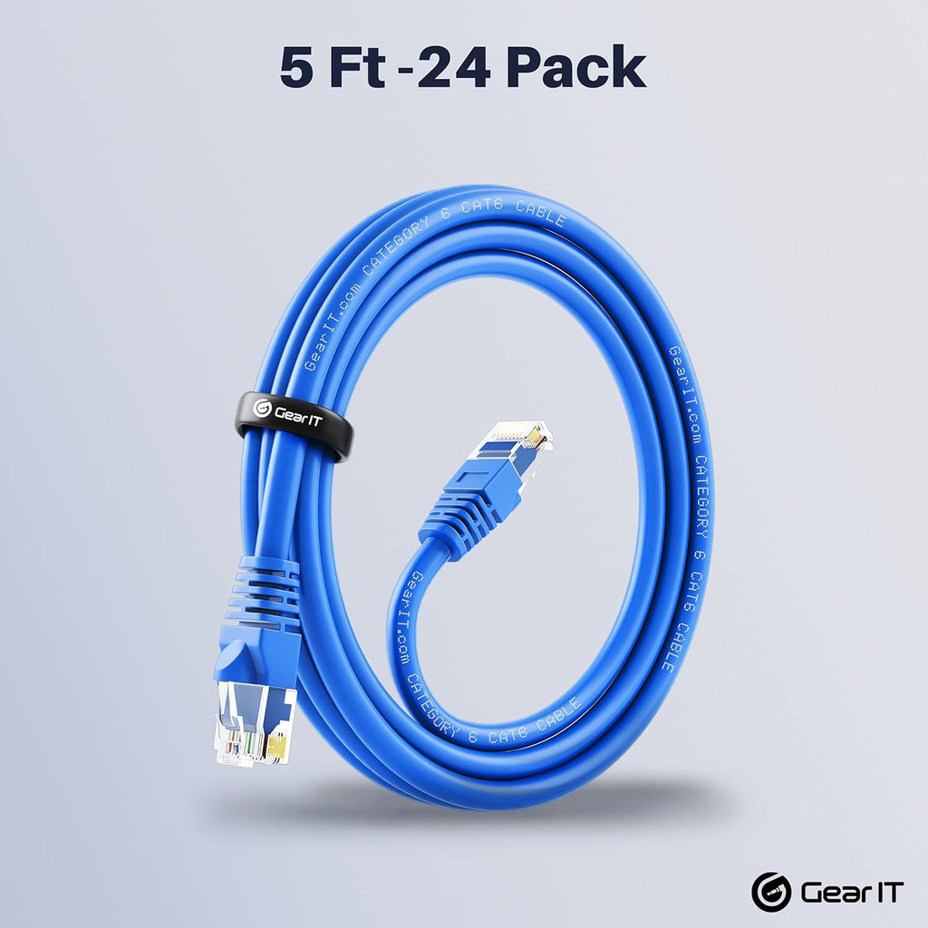 Cat 6 Ethernet Cable 5 ft (24-Pack) Blue E78287