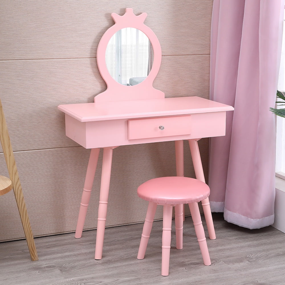 Pink Single Drawer Round Foot Dresser H728094