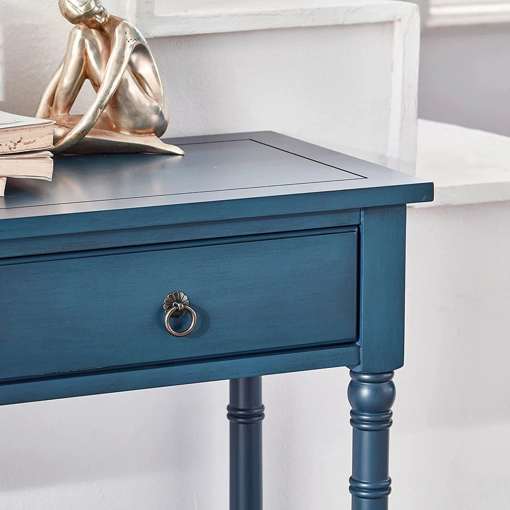 Blue Wooden Console Table with Drawers D10173