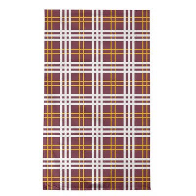 Sangria/White/Yellow Polyester Tea Towel M694916