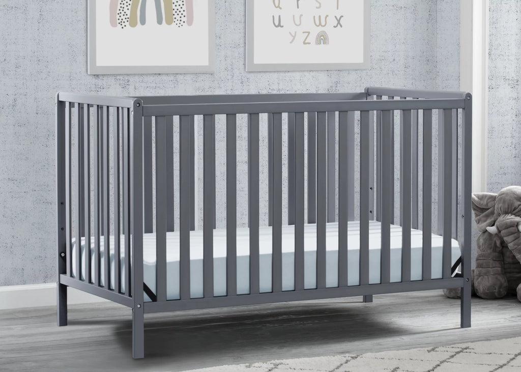 Charcoal Gray 4-in-1 Convertible Baby Crib K6125