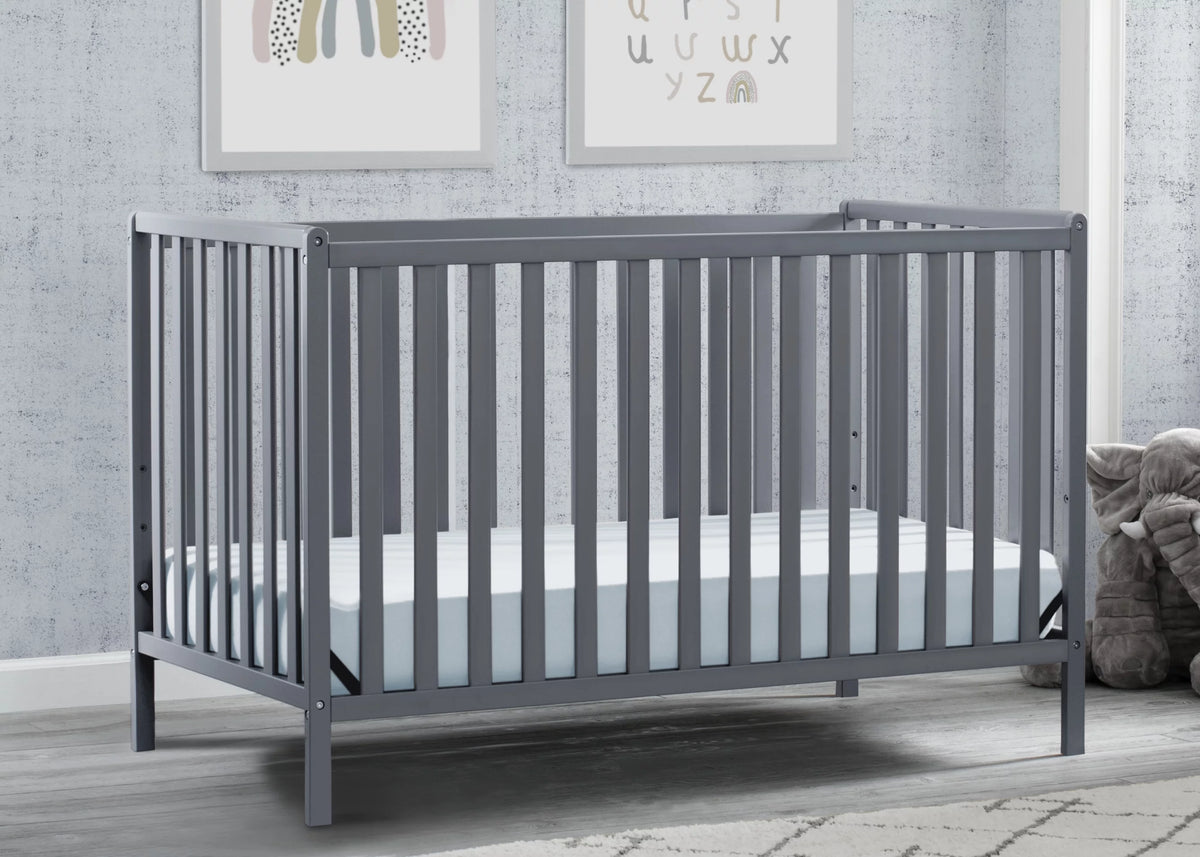 Charcoal Gray 4-in-1 Convertible Baby Crib K6125
