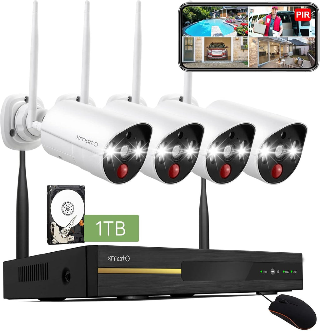 8CH 2K HD Wireless Security Camera System with 1TB HDD Q43537