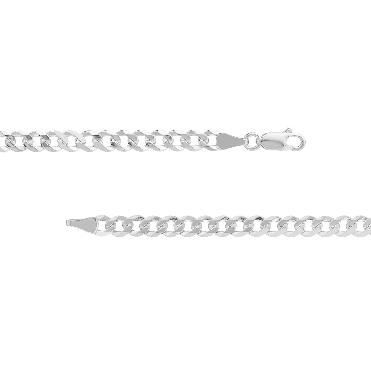 14K White Gold 30" 4.95mm Cuban Chain Necklace F342061