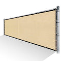 Beige Privacy Fence Screen HDPE Mesh Screen with Reinforced Grommets W90496