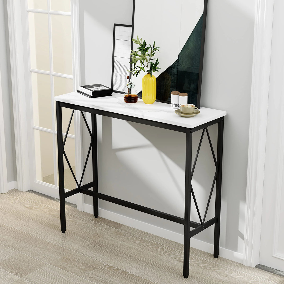 2-Tier Entryway Table with Open Shelf Q69858