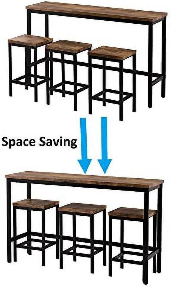4 Piece Counter Height Dining Table Set with 3 PU Stools A275