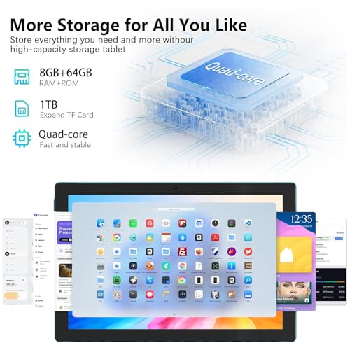 10 Inch 2 in 1 Tablet with Keyboard 8GB+64GB B85764