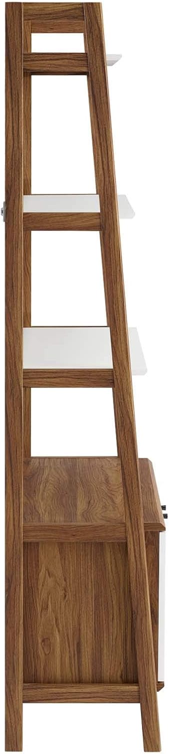 21 Inch Walnut White Bookshelf Display Case K947