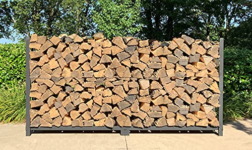 8 Foot 1/2 Cord Firewood Log Rack with Black Texture Powder Coat Finish B854230