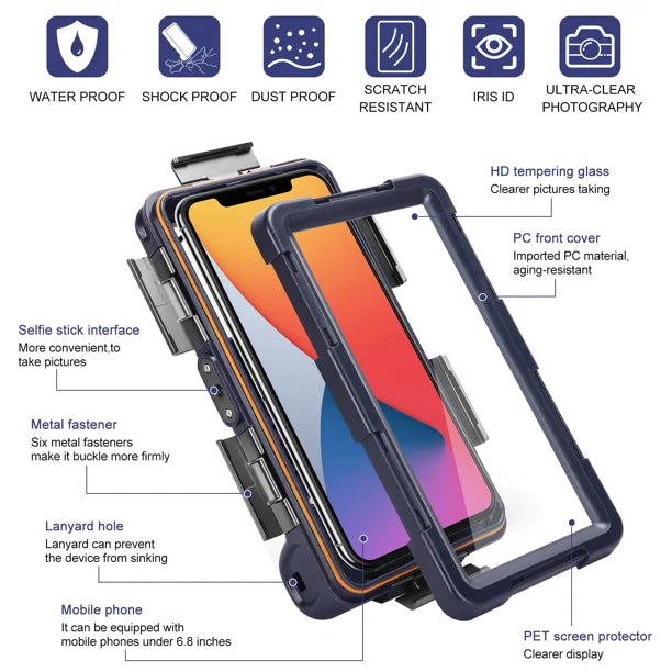 Waterproof Protective Case for Phones Up to 6.9 Inch J7549