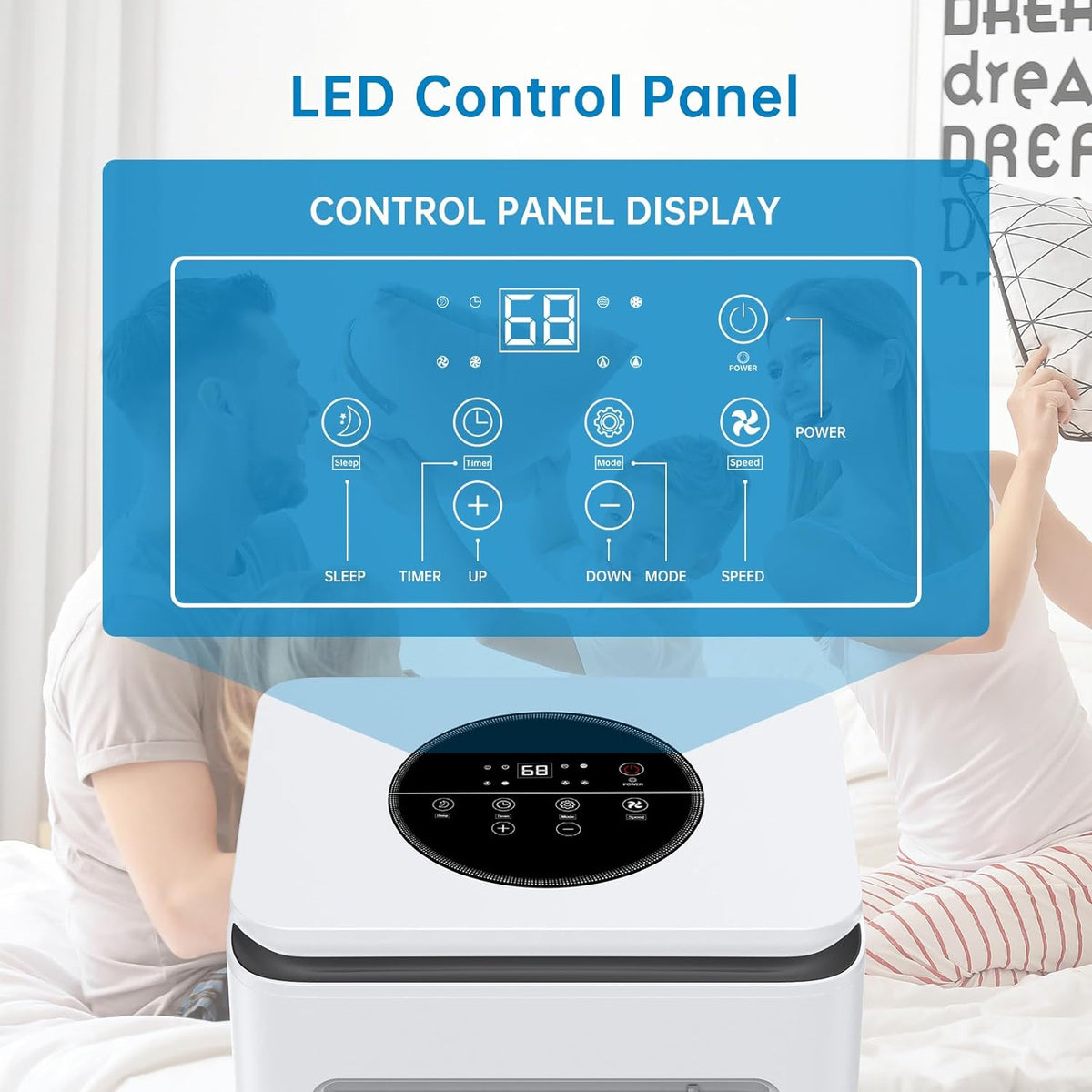 8,000 BTU Portable Air Conditioner with Dehumidifier and Fan Modes, White W691458