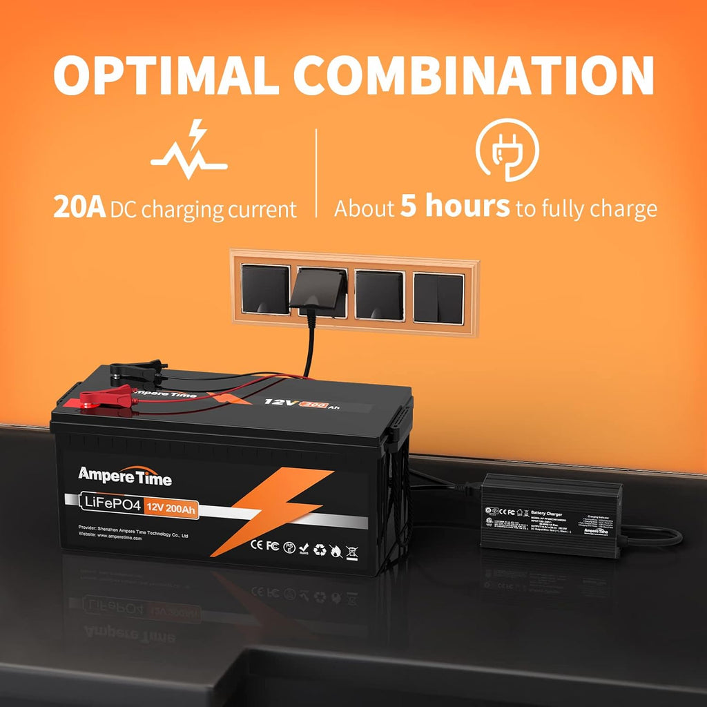 12V 50Ah LiFePO4 Battery with 14.6V 10A Charger F726