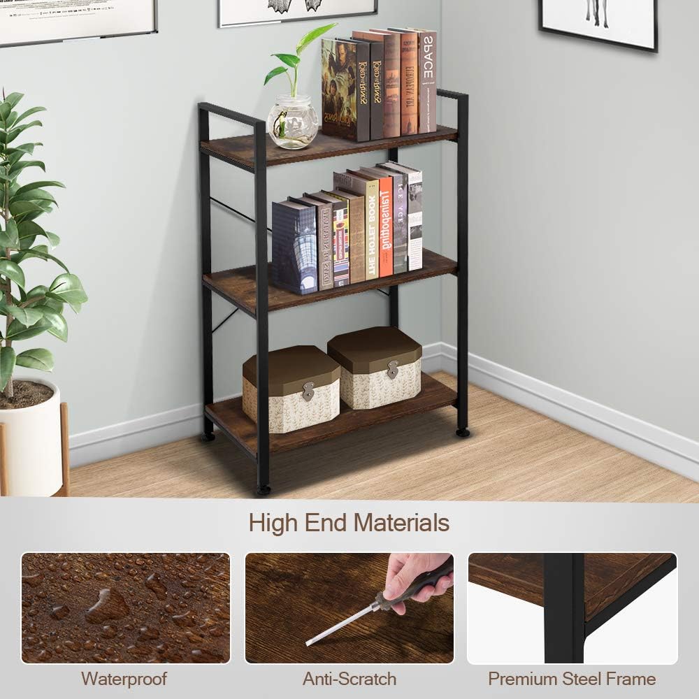 3 Tier Metal Frame Bookshelf W99511