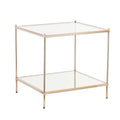 Square Glass Top End Table in Gold C5819